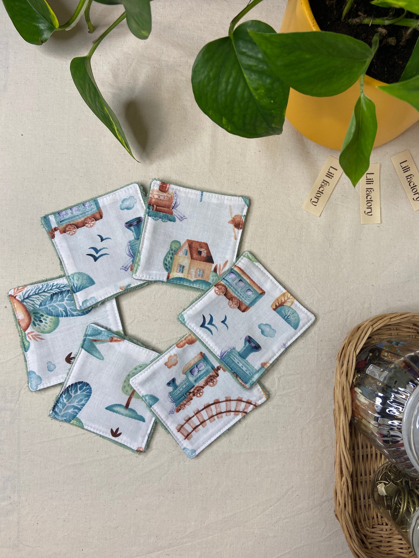 🐣 Cotons lavables en éponge bambou - lot de 6